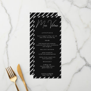 Modern Black Name Place Card Wedding Dinner Card