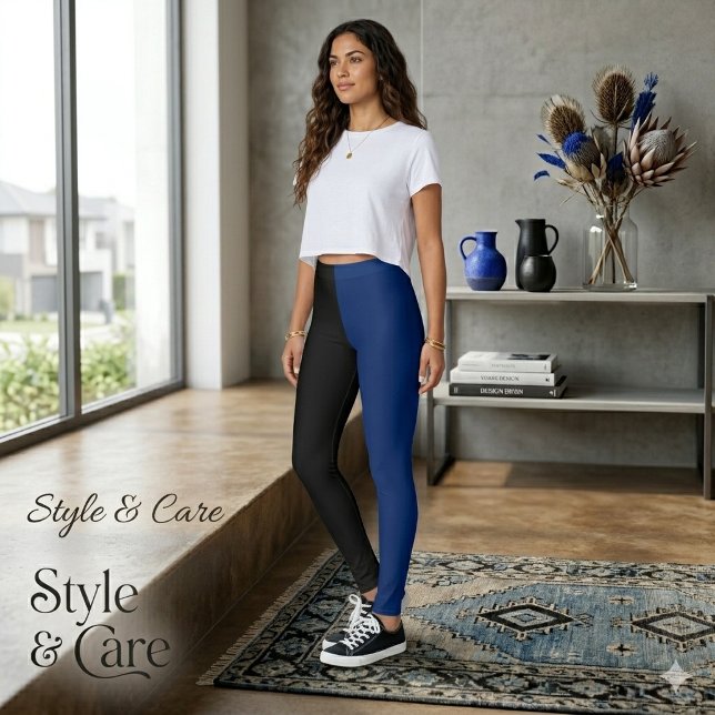 Modern Black Navy Blue Leggings Sleek Active Style (Modern Black Navy Blue Leggings Sleek Active Style)