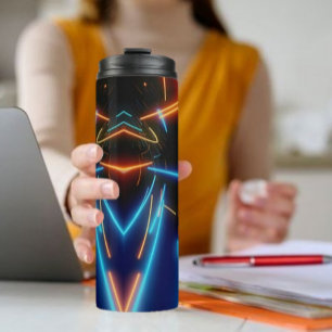 Modern black Neon Led Thermal Tumbler