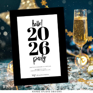 Modern Black New Years Party Invitation