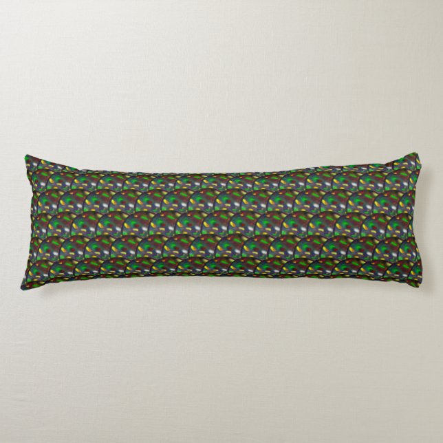 Modern Black Opal Jewel Pattern Body Cushion (Front)