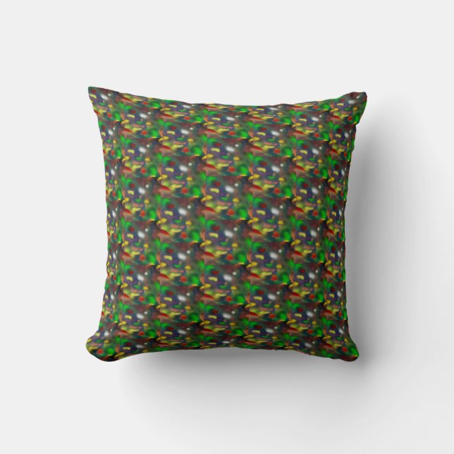 Modern Black Opal Pattern Throw Pillow (Front)