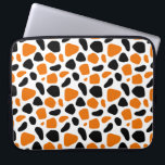 Modern Black Orange Animal Print Laptop Sleeve<br><div class="desc">Black and orange animal print on white. Chic and modern vibe.</div>