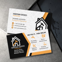 Modern Black Orange House Repair Handyman
