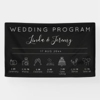 Modern Black Order of Events Wedding Template
