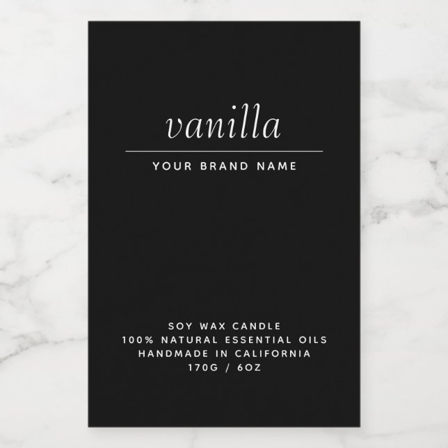 Modern black packaging candle product food label (Single Label)