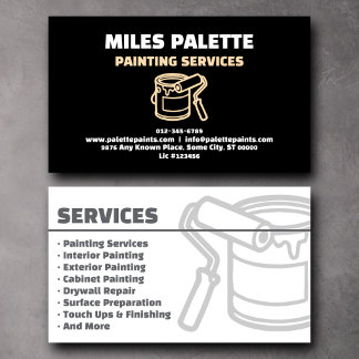 Modern Black Painting Contractor Business Card
