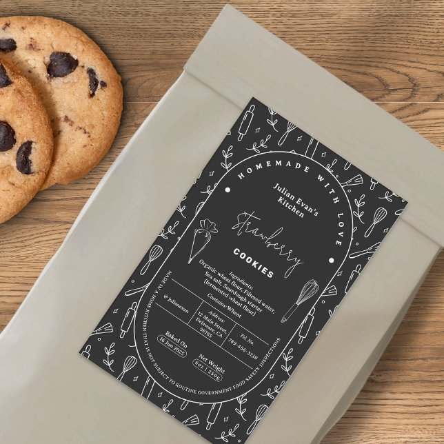 Modern Black Pastry Baking Tools Cottage Law Label (Modern Black Pastry Baking Tools Cottage Law Label)
