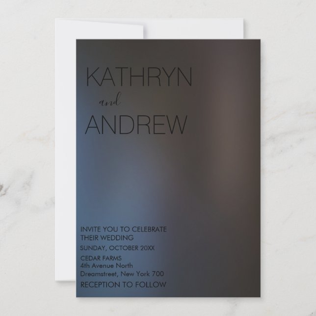 Modern Black Pearl Wedding Invitation (Front)