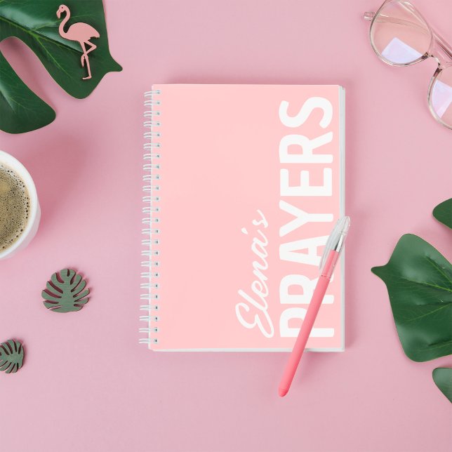 Modern Black Personalized Prayer Journal Notebook (Creator Uploaded)