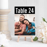 Modern Black Pet Photo Wedding Table Number<br><div class="desc">Perfect for pet lovers and dog lovers! These modern and unique wedding table number cards feature a photo of a couple's furbaby. White text with black background colour - note, colours can be modified. To order: type in the table number, click "change" by the default photo to upload your own...</div>