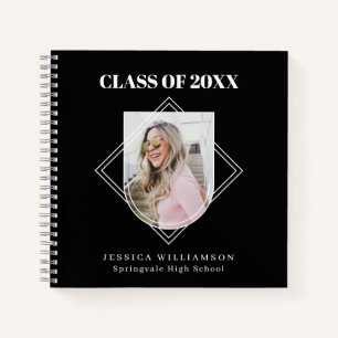 Modern Black Photo Graduation Party Guest Book
