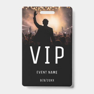 Modern Black Photo VIP Pass Concert Event ID Badge