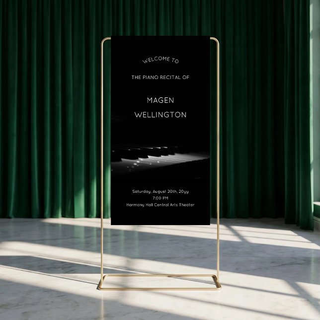 Modern Black Piano Recital Welcome Banner (Modern Black Piano Recital Welcome Banner)
