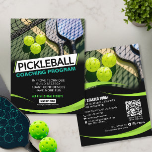 Modern Black Pickleball Lesson Club Academy Flyer
