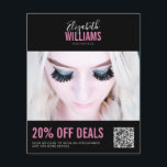 Modern Black Pink Beauty Salon Promo Deals QR Code Flyer<br><div class="desc">Modern Black Pink Beauty Salon Promo Deals QR Code Flyer</div>