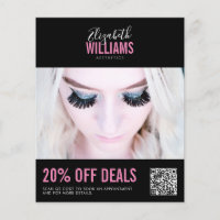 Modern Black Pink Beauty Salon Promo Deals QR Code