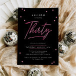 Modern Black Pink Calligraphy 30th Birthday Invitation<br><div class="desc">Modern Black Pink Calligraphy 30th Birthday Invitation features a fun scattering of pink faux foil confetti and modern calligraphy.</div>