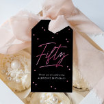 Modern Black Pink Calligraphy 50th Birthday Gift Tags<br><div class="desc">Modern Black Gold Calligraphy 50th Birthday Gift Tags features a fun scattering of pink faux foil confetti and modern calligraphy.</div>