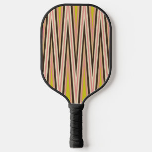 Modern Black Pink Chevron Pattern Pickleball Paddle