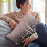Modern Black & Pink Glitter Sparkles Name  Lumbar Cushion<br><div class="desc">Modern Black & Pink Glitter Sparkles Name</div>