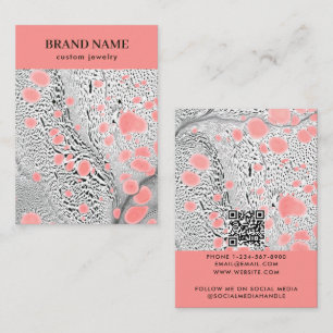 Modern Black Pink Marble Jewelry Display Card