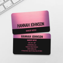 Modern Black & Pink Metallic Business Card