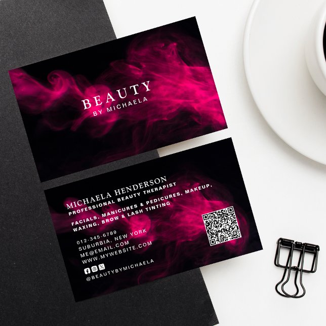 Modern Black & Pink Smoke Business Card (Creator Uploaded)