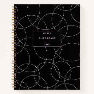 Modern Black & Pink Stylish Notebook