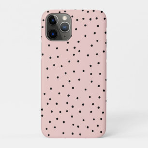 Modern black pink watercolor cute polka dots Case-Mate iPhone case
