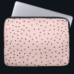 Modern black pink watercolor cute polka dots laptop sleeve<br><div class="desc">Modern black and pink watercolor cute polka dots pattern. An elegant,  cute,  stylish modern watercolor hand-painted polka dots design on a pastel pink background. Get this girly,  trendy,  pastel colors,  simple design for her or anyone on any occasion.</div>