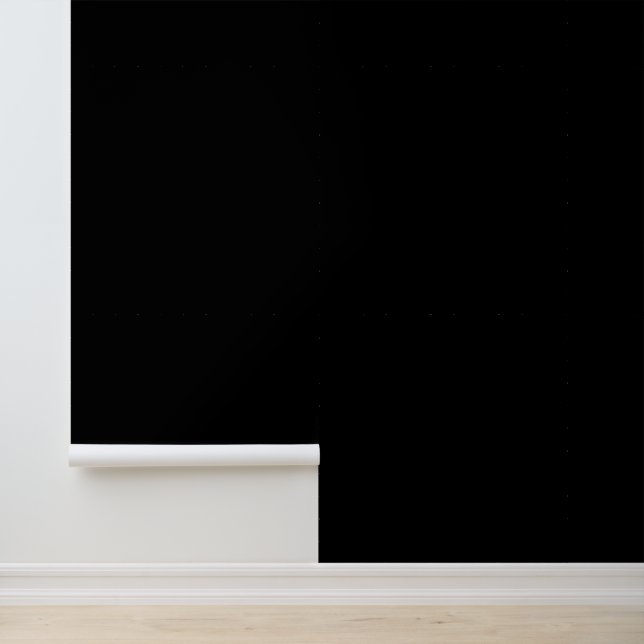 Modern Black Plain Solid Colour Wallpaper (Application)