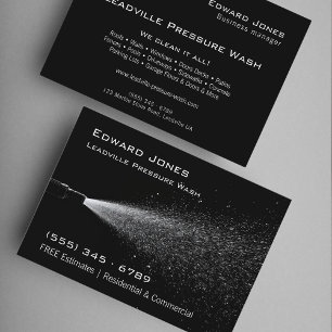 Modern Black Power Pressure Wash  Business Card