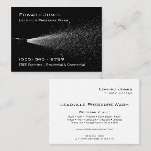 Modern Black Power Pressure Wash  Business Card