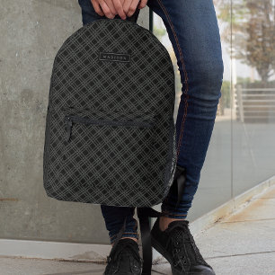 Modern Black Printed Backpack