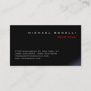 Modern Black Professional Business Card