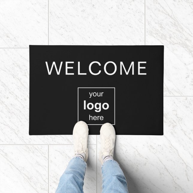 Modern Black Professional Business Logo  Doormat (Indoor)
