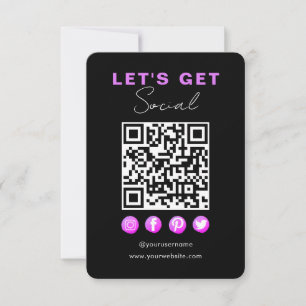 Modern Black Purple Connect With Us QR Code Invitation