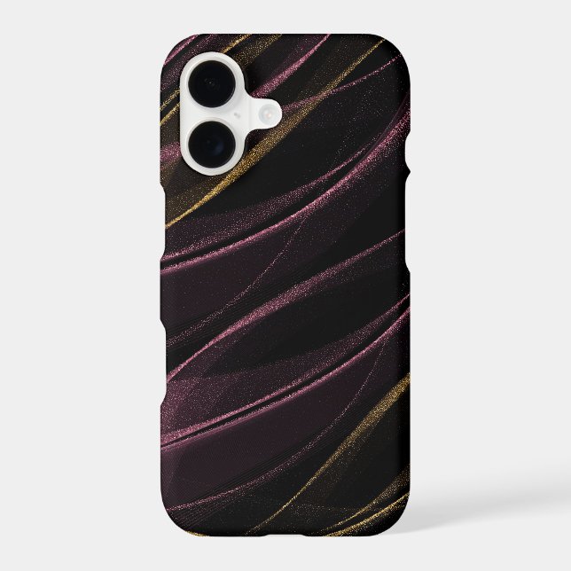 Modern Black Purple Gold Marble Alcohol Ink  (Back)