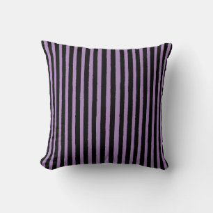 Modern, Black Purple Stripes Cushion