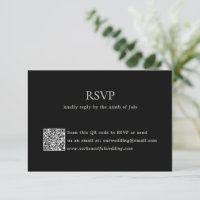 Modern Black QR Code Elegant Wedding
