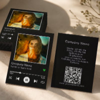 Modern Black QR Code Music Player Song Photo