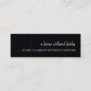 Modern Black Reading Quote Minimal Bookmark Mini Business Card