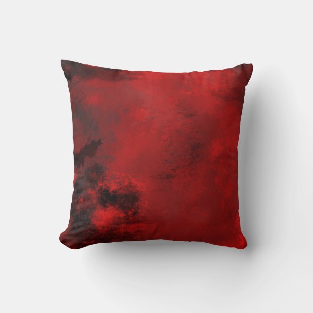 Modern Black & Red Abstract - Creative & Artistic Cushion (Front)