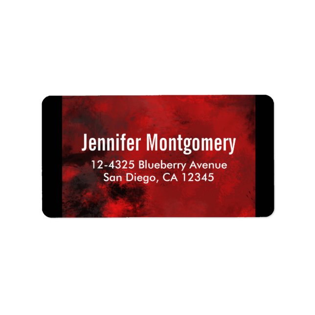 Modern Black & Red Abstract - Dark Mysterious Label (Front)
