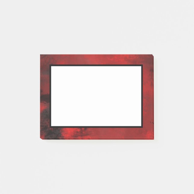 Modern Black & Red Abstract - Dark Mysterious Post-it Notes (Front)