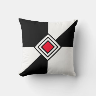 Modern Black Red and White Cushion