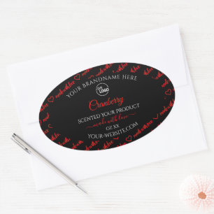 Modern Black Red Word Cloud Product Labels Logo