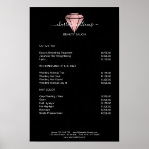 Modern Black Rosegold Diamond Price List   Poster