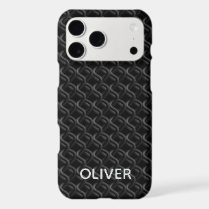 Modern Black Rubber Lattice with Name